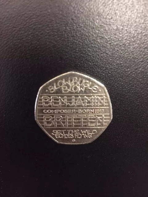 Rare 2013 Benjamin Britten 50p - Fifty Pence 100th Anniversary Collectable Coin