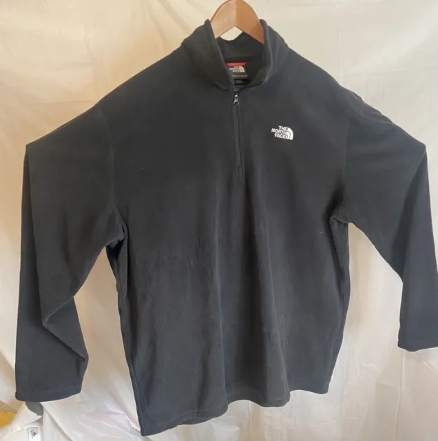 MEN'S THE NORTH Face Black- 1/4 Zip Pull-Over-Polartec Collection- Size ...
