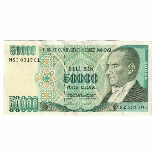 [#648770] Geldschein, Türkei, 50,000 Lira, 1995, KM:204, VZ+