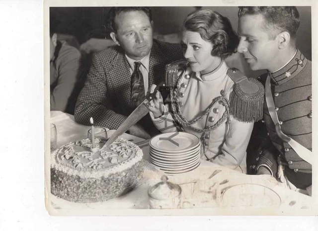 Frank Borzage watches Ruby Keeler cut cake Dick Powell VINTAGE Photo