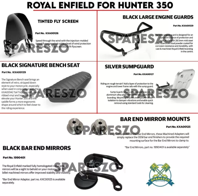 Royal Enfield "PAQUETE COMBO DE 6 PIEZAS" NEGRO Para Hunter 350