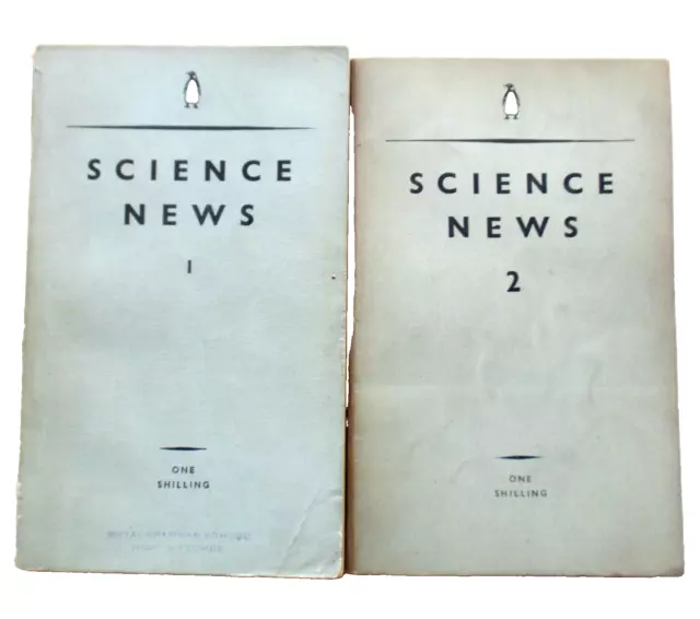 Rare: PENGUIN SCIENCE NEWS  FOUR VOLUMES 1 & 2  (PB PENGUIN 1ST  June 1946/1947)