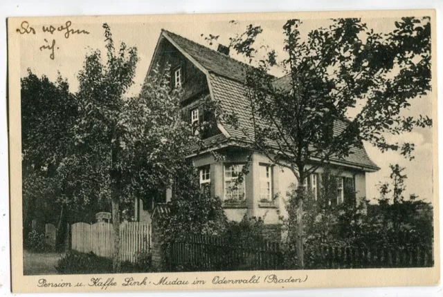 AK Mudau im Odenwald,Pension Kaffee Link,bei Buchen,Michelstadt,Walldürn um 1930