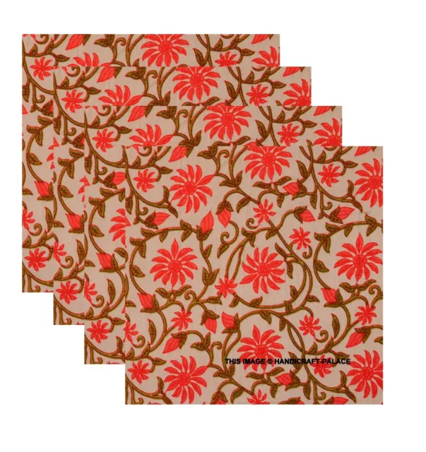 Beautiful Floral Print Cotton Napkins Hotel Dinner Table Decor Cloth Set 6 PC's