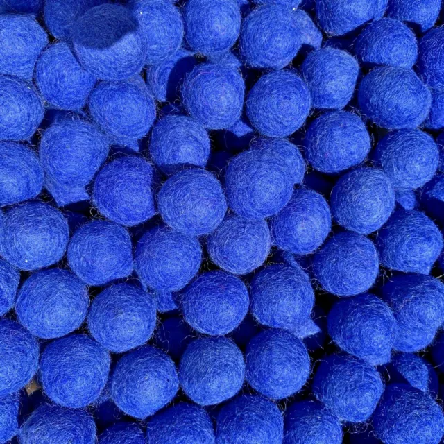 3cm Blue Felt Balls Nepalese Handmade Felt Wool Beads Pompom DIY Crafts Supplies