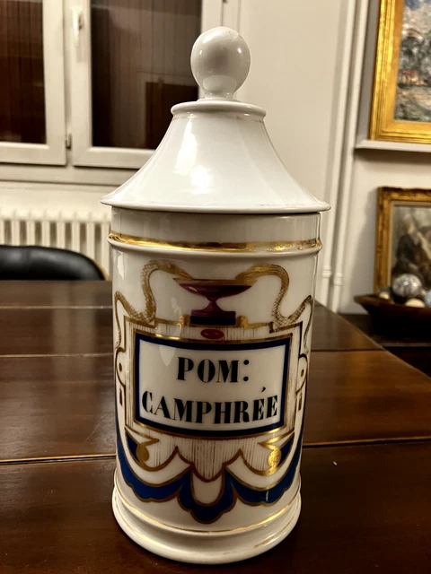 Ancien Pot Pharmacie/Décor Oiseau/ancien pot apothicaire/old apothecary