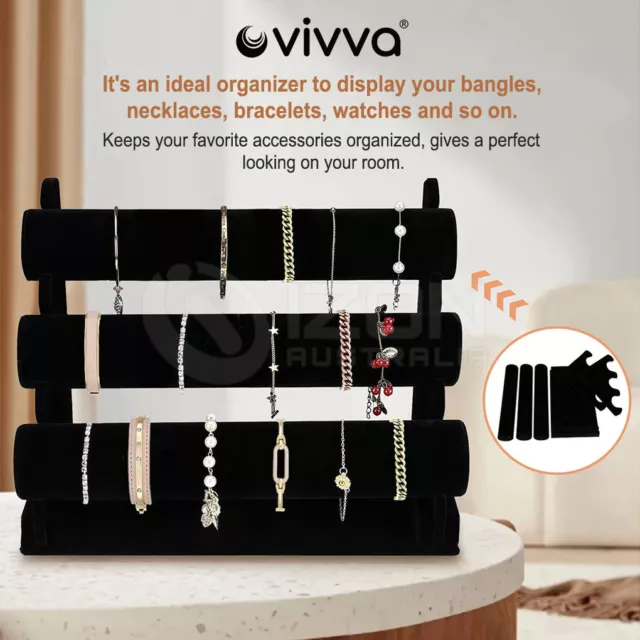 Vivva 3-Tier Jewelry Bracelet Watch Display Holder Stand Showcase Rack Organizer 2