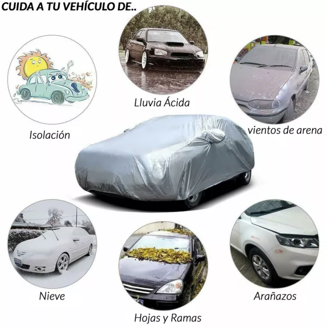 Funda para COCHE cubre protector TALLA M L ML LONA CUBIERTA impermeable cuidado 2