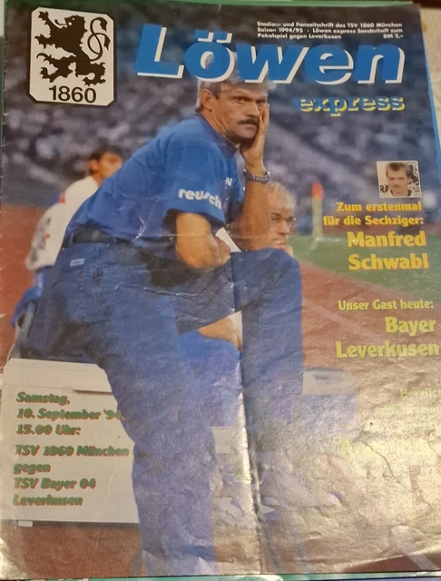 1994/95 1.BUNDESLIGA TSV 1860 München Bayer 04 Leverkusen EUR 1,00