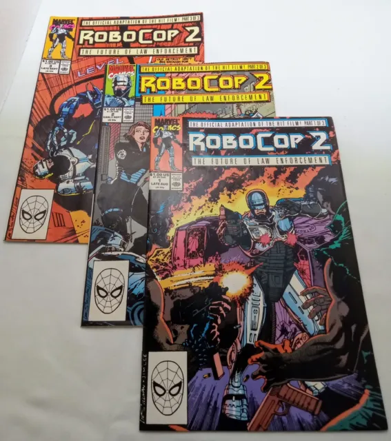 Robocop 2 1990 Marvel Comics Official Movie Adaptation #1-3 Complete Set