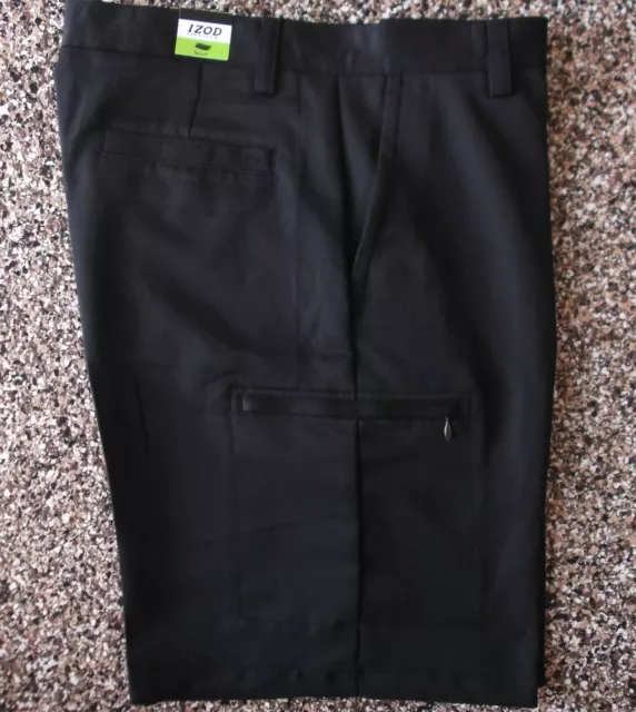 NWT Men's Izod XFG Cargo Golf Shorts  Black   34