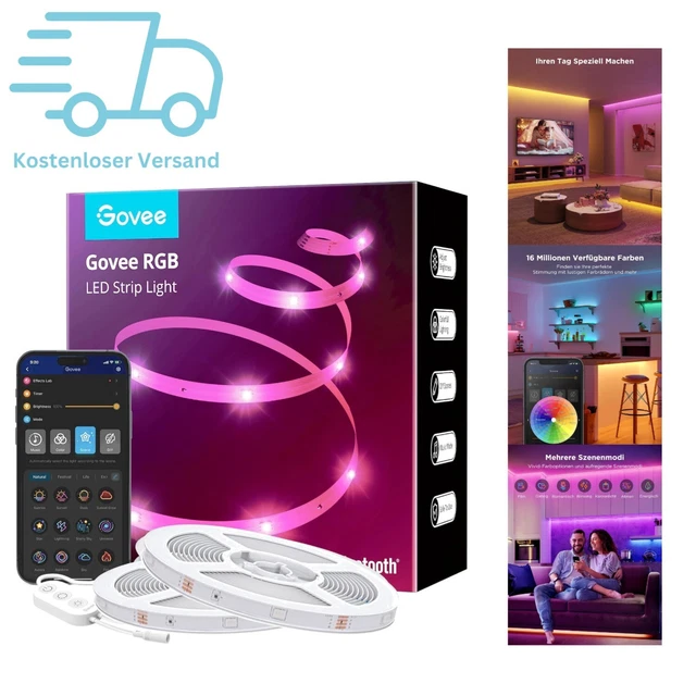 BLUETOOTH RGB LED Strip with App Control, 40 m, Colour-Changing, Music ...