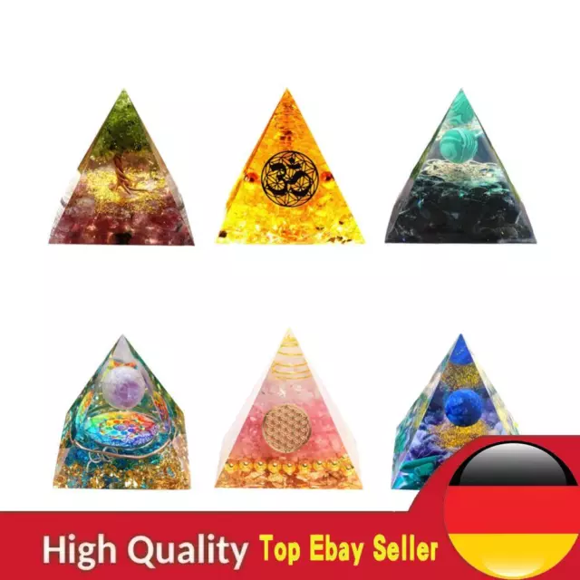 Crystal Orgone Pyramid Healing Chakra Pyramid Orgone Pyramid for Positive Energy