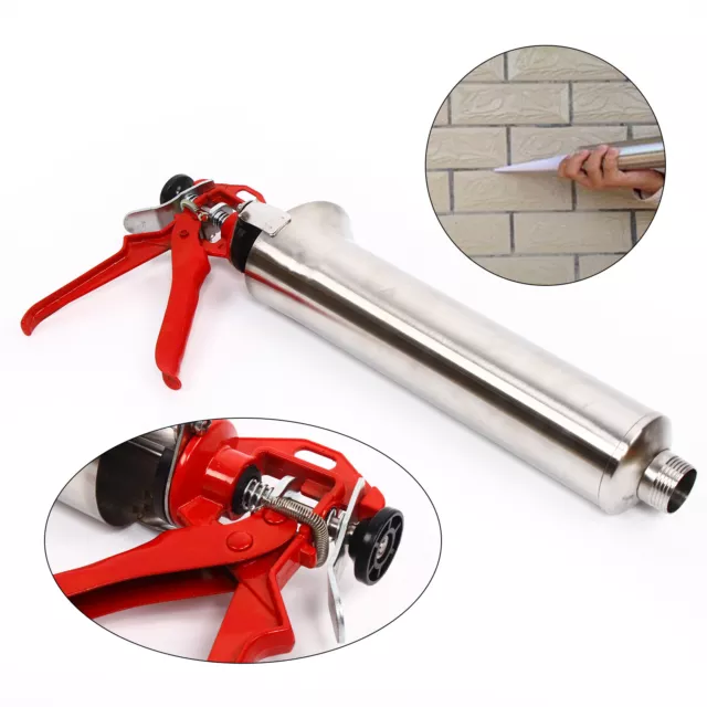 High Quality Stainless Steel Mortar Spray Gun Plastic Nozzle Rubber Plunger USA