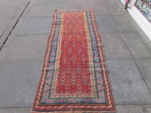 ANCIEN TRADITIONNEL FAIT à la Main Oriental Laine Bleu Rouge Sac Visage