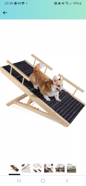 ZNM Dog Ramp Wooden,4 Adjustable Height 10233