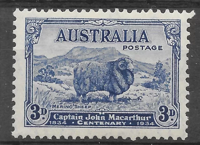 AUSTRALIA SG151 1934 MACARTHUR 3d AZUL MTD COMO NUEVO (r)