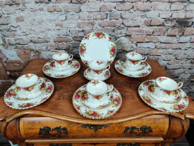 Royal Albert Old Country Roses 6 Stück Porzellan Kaffeegedecke 3-tlg GOLDABRIEB