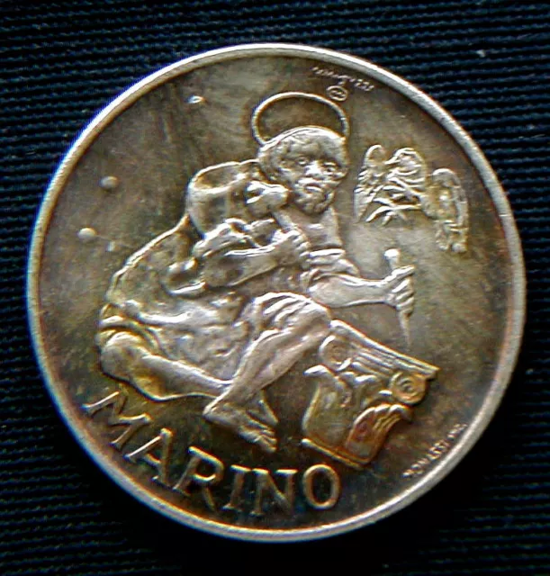 1975 SAN MARINO Italy silver coin 500 lire UNC Scalpellino