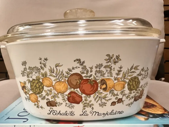 Vintage Corning Ware Spice of Life L'Echalote La Marjolaine Casserole Dish