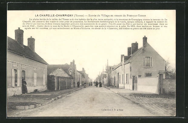 CPA La Chapelle-Champigny, Enter the Village from potn-sur-Yonne
