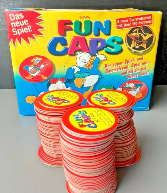 Disney Fun Caps Pogs Komplette Sammlung 1-150 + Store Display Rare