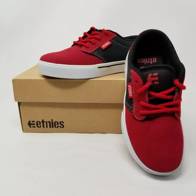 Etnies Unisex Kids Red Black Jameson 2 Eco Cushioned Lace Up Sneaker Shoes 12C