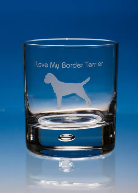 Border Terrier Dog Gift Personalised Engraved Whisky Glass: Choose Your Message 2