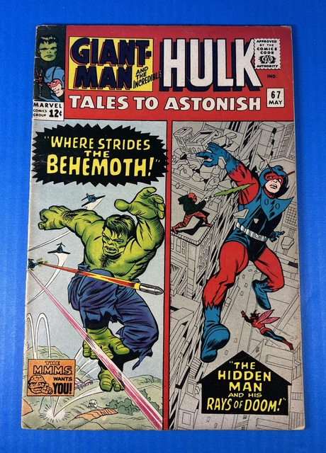 TALES TO ASTONISH #67 Very Good Condition Vintage Comic 1965 w/ Giant Man, Hulk