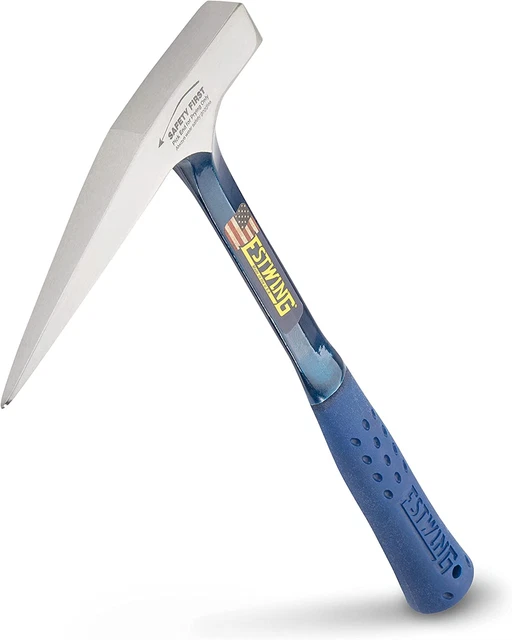 Rock Pick - 13 oz Geological Hammer with Milled Face & Shock Reduction Grip -