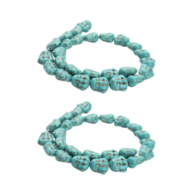 2 Pcs Colored Stone Beads Turquoise Chain Beads Creative Craft Beads for DIY