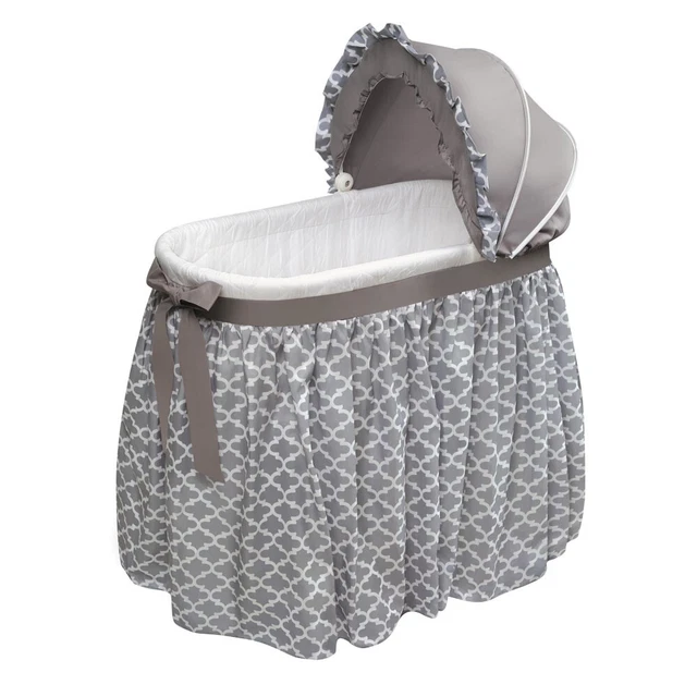 Wishes Oval Bassinet - Full Length Skirt - Gray, Lantern