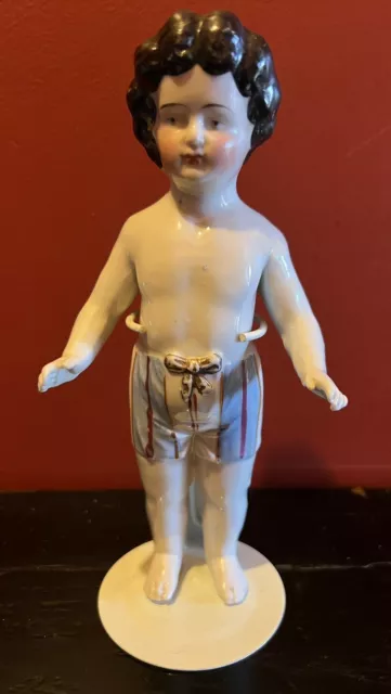 ANTIQUE Porcelain BOY Doll Original Condition 19.5 Cm Tall