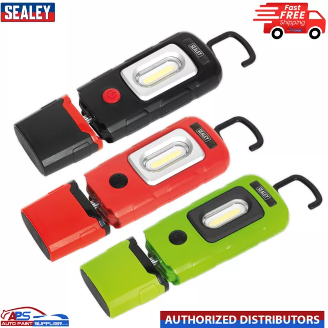 Sealey LED3601 Rechargeable 360*Inspection Lamp Light Green, Red, Black 3W COB