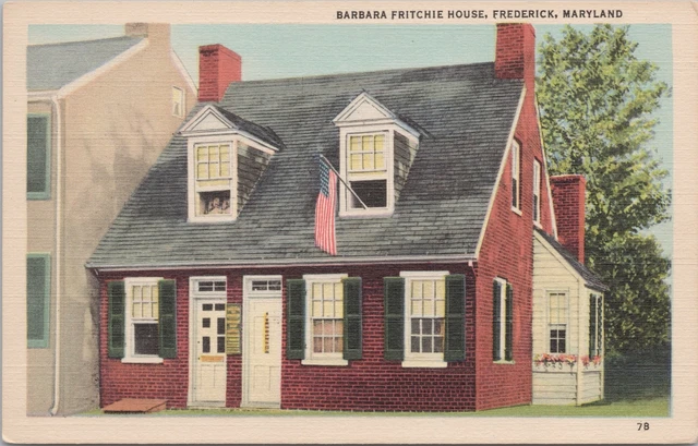 State View~Barbara Fritchie House Frederick Maryland~Vintage Postcard
