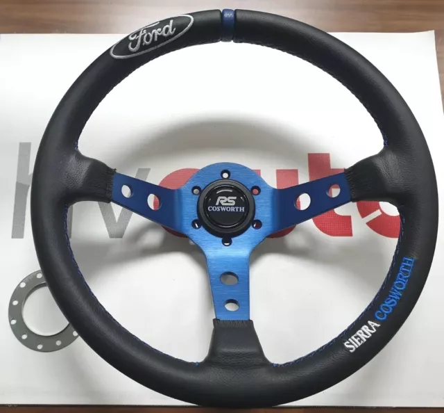 3 Speichen Sportlenkrad Leder Steering wheel Ford Sierra RS Cosworth 350mm/85mm