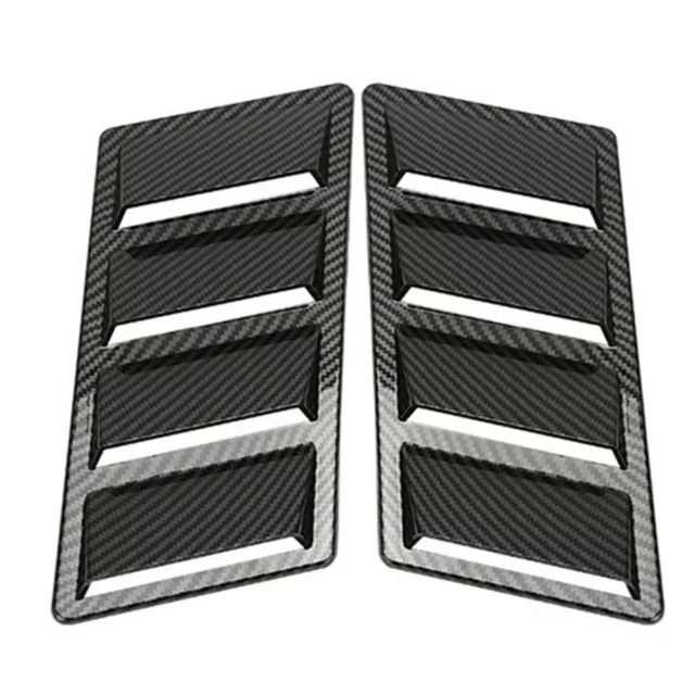 2X Carbon Fiber Look Car Decorative Air Flow Intake Hood Scoop Vent Bonnet Cover