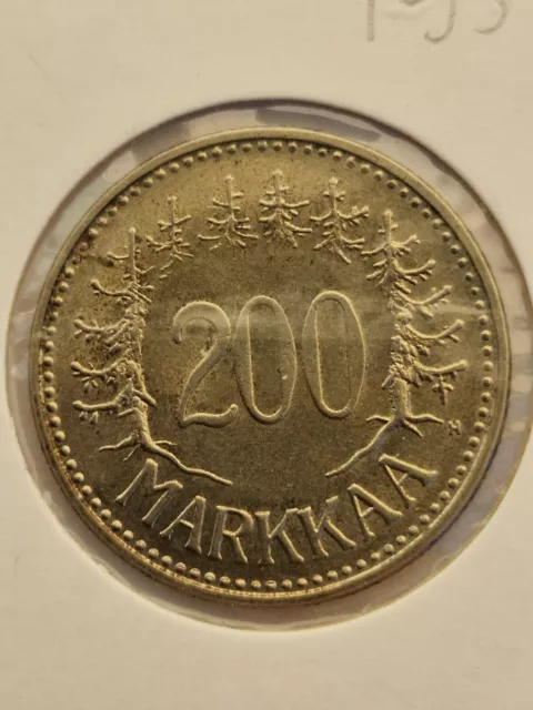 FINLAND 200 Markkaa 1956,Silver