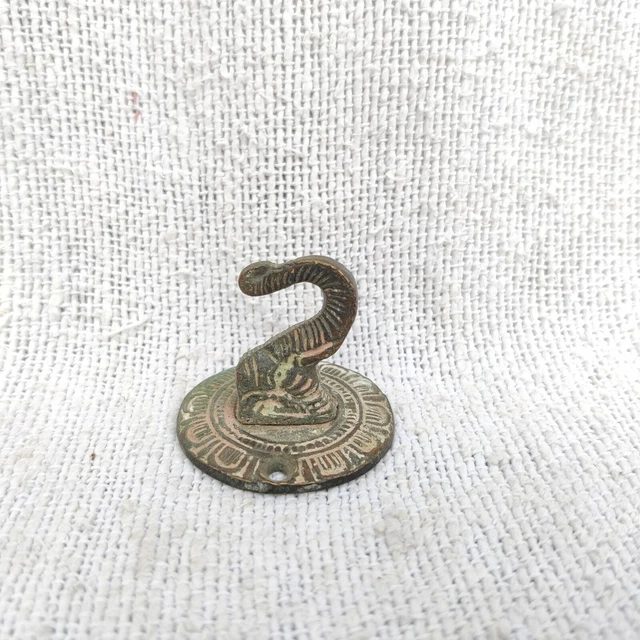 Vintage Elephant Face Brass Wall Hanger Hook Home Decorative Original Old M435