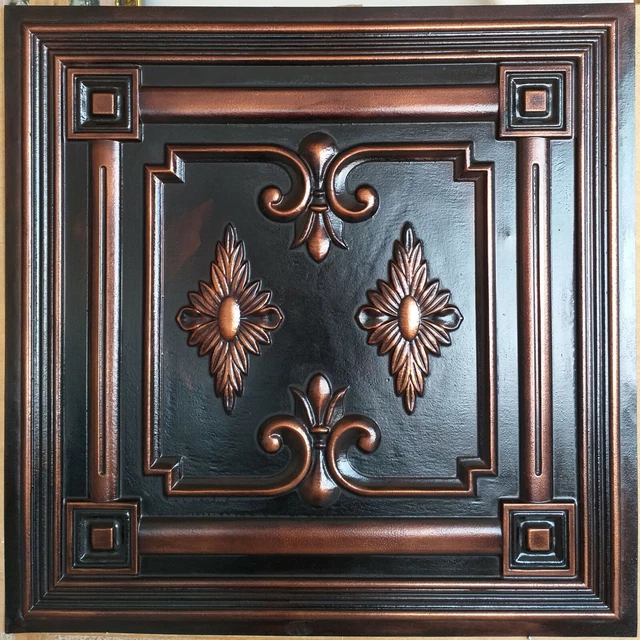 Drop in Ceiling tiles faux tin palaeo copper decor wall panels PL63 10pcs/lot