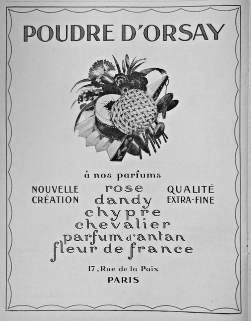 Publicité Presse 1926 Poudre D'orsay Rose Dandy Chypre Chevalier Parfum D'antan