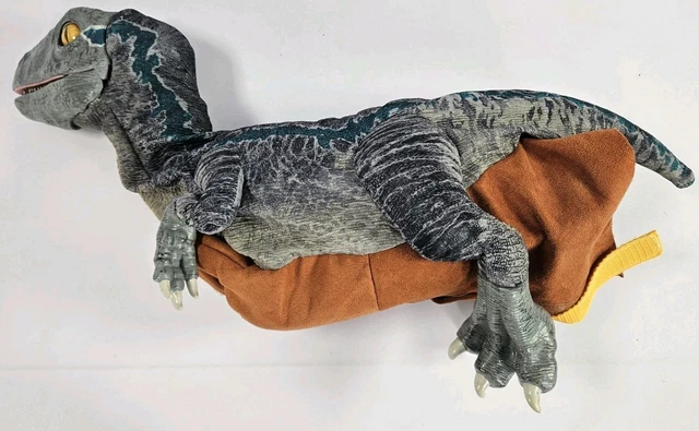 REALFX JURASSIC WORLD Blue Velociraptor Hand Puppet With Dinosaur Sound ...