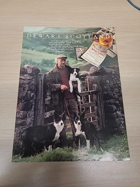1992 Dewar’s White Label Scotch Whisky Print Ad  Original True Flavor Scotland