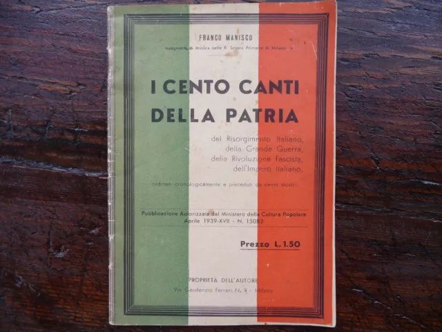 I cento canti della patria  1939