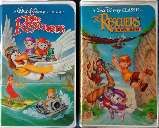 RESCUERS + THE Rescuers Down Under - (2) Vhs Tapes - Black Diamond ...