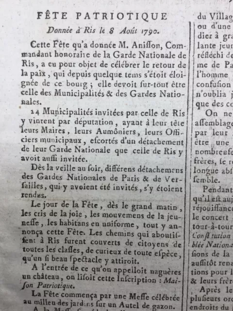 Ris Orangis en 1790 Essonne Sens Yonne M de Chambonas Révolution Française 2