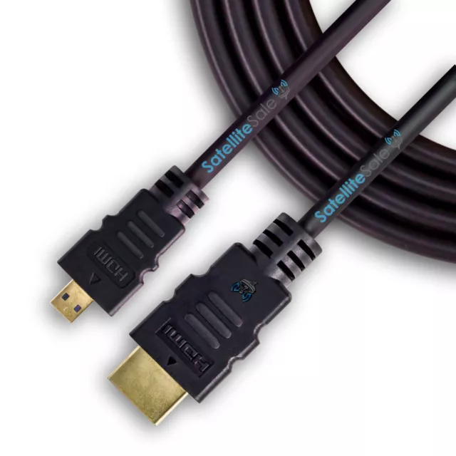 SatelliteSale Micro HDMI Vers HDMI Câble 4K 2160p PVC Noir Cordon