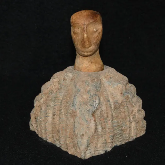 Ancient Bactria-Margiana Bactrian Seated Stone Idol of Goddess from Central Asia