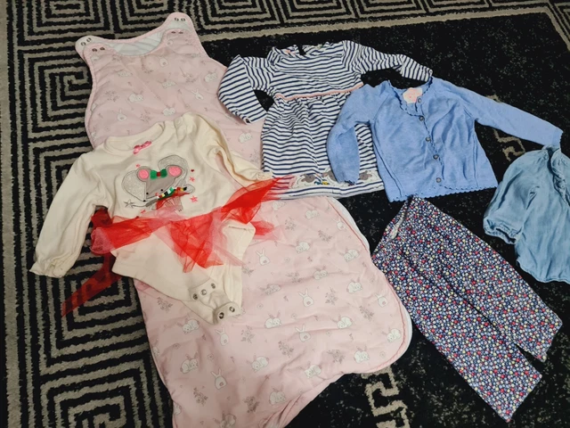 #A52💜 Huge Bundle Of Baby Girl Clothes 6-9months NEXT GEORGE M&S GAP H&M PRIMAR 16