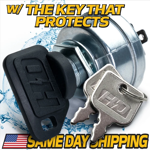 Ignition Switch With Key For John Deere - Replaces AM103286, Fits 110, 112, 140, Etc.